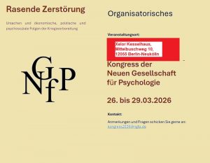 Kongress der Neuen Gesellschaft für Psychologie 2026 – ACHTUNG: NEUER VERANSTALTUNGSORT