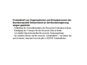 Protestbrief von Organisationen und Einzelpersonen